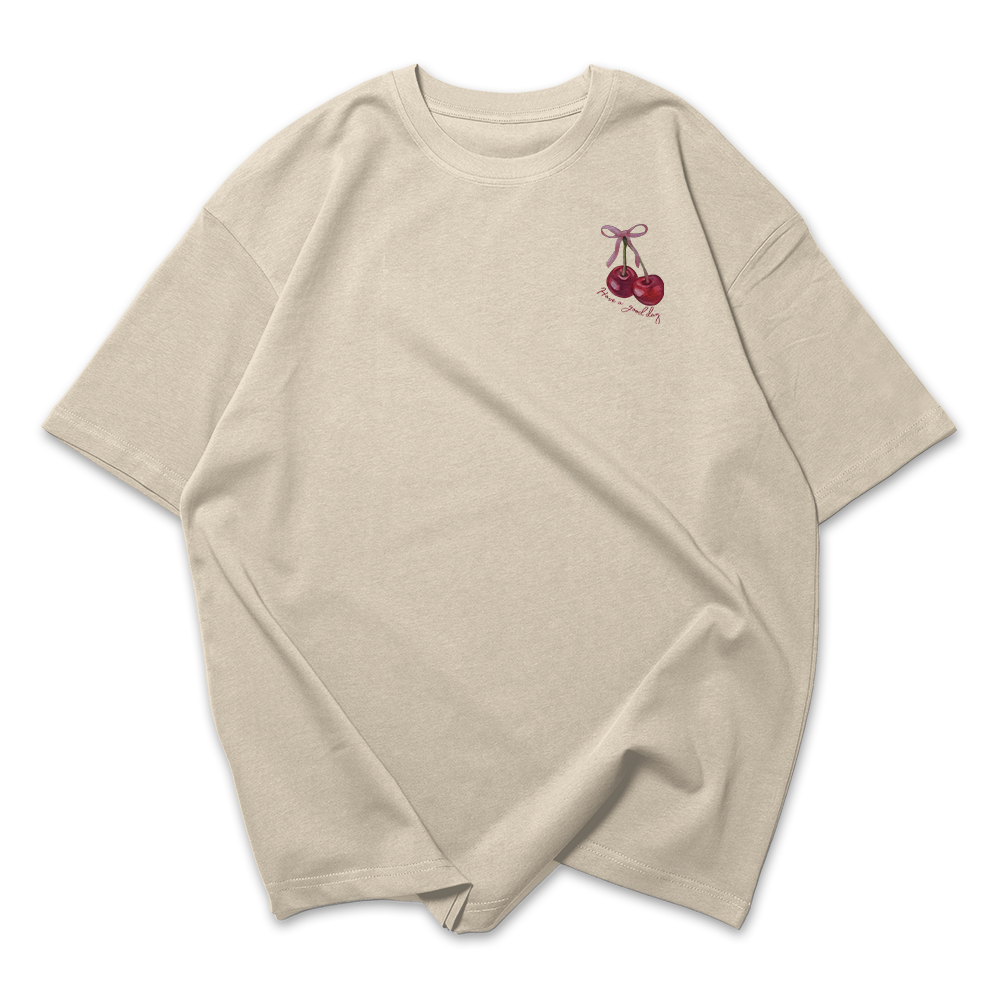Camiseta Oversized  Feminina Cereja Have a Good Day