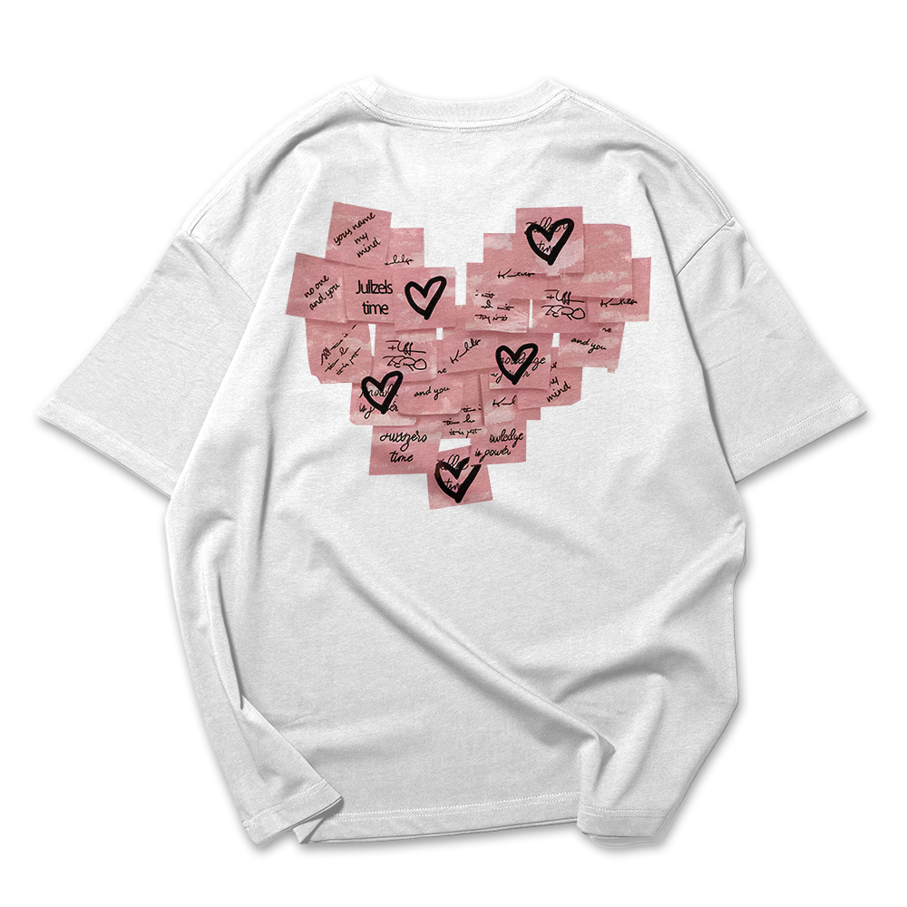Camiseta Oversized Feminina Love Heart Aesthetich