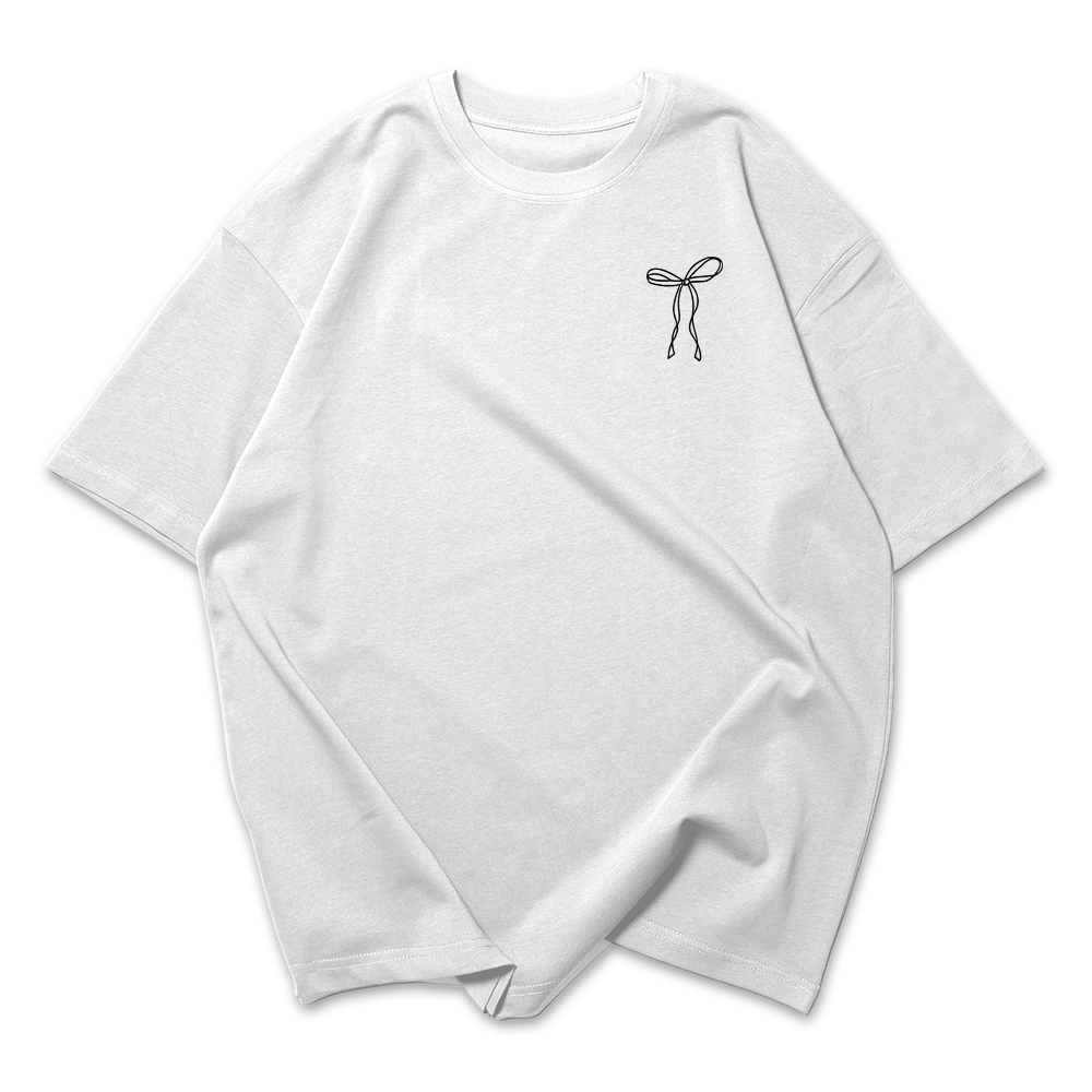 Camiseta Oversized Feminina Faith Over Fear Frase Laço