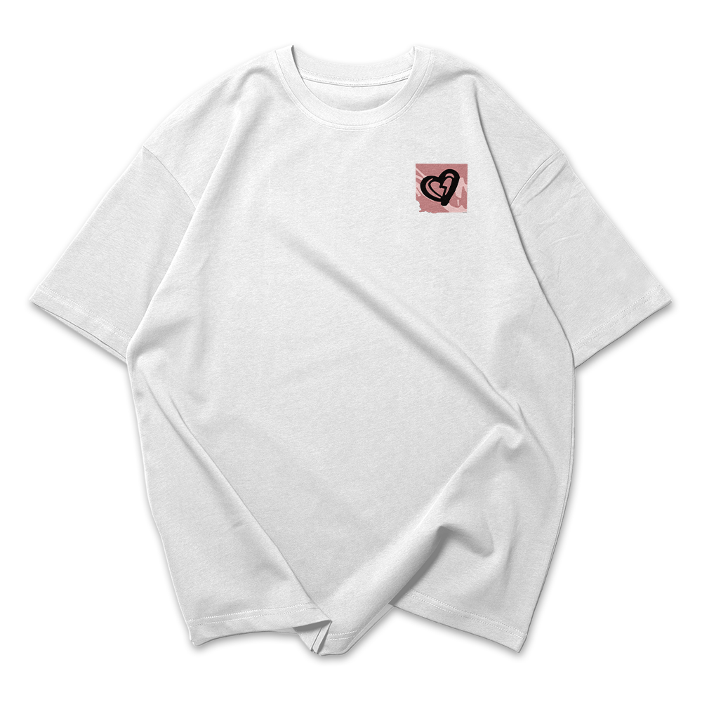 Camiseta Oversized Feminina Love Heart Aesthetich