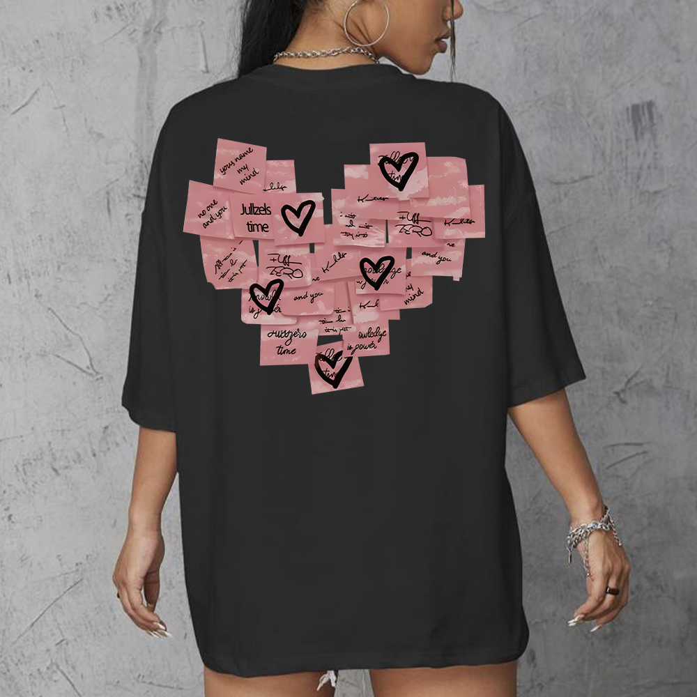 Camiseta Oversized Feminina Love Heart Aesthetich