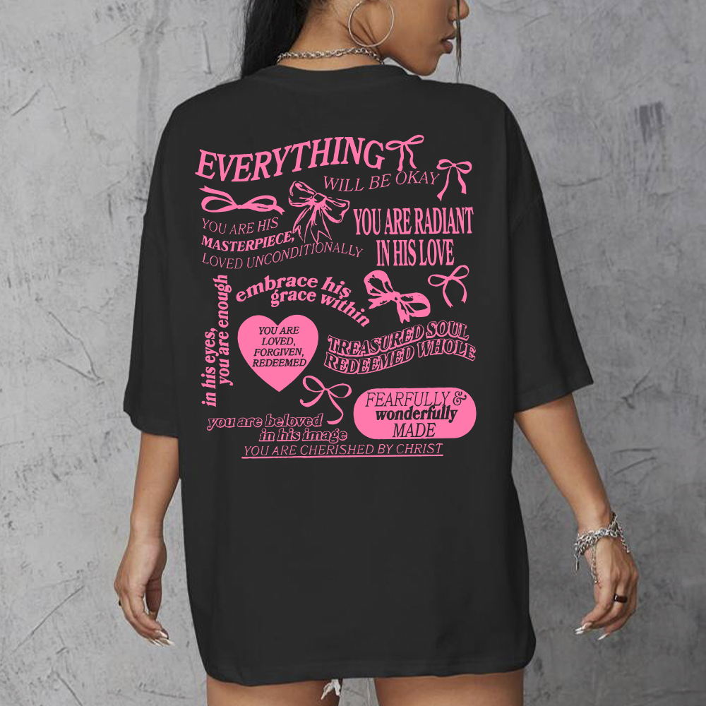 Camiseta Oversized Feminina Heart Coração Rosa