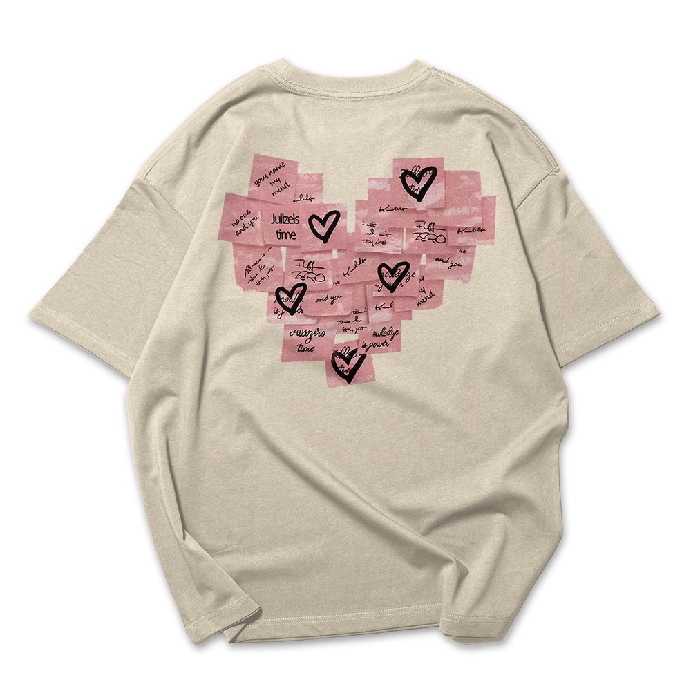 Camiseta Oversized Feminina Love Heart Aesthetich