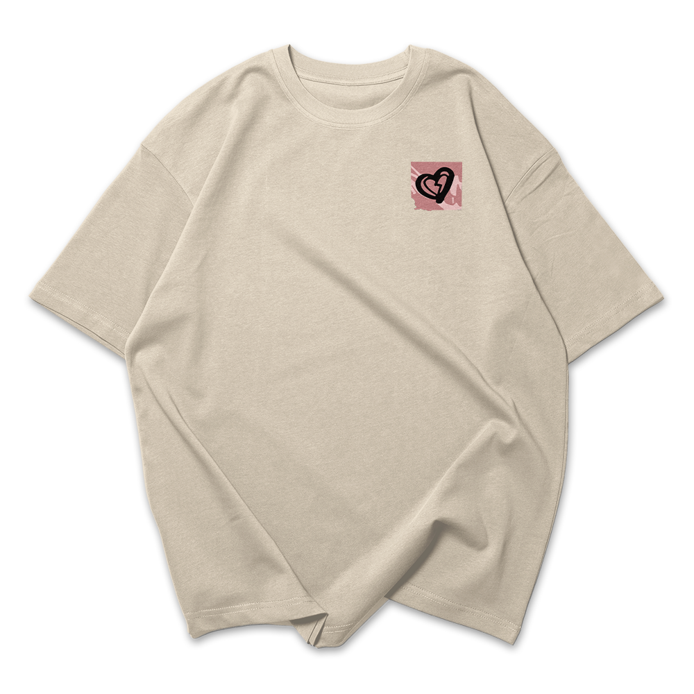 Camiseta Oversized Feminina Love Heart Aesthetich