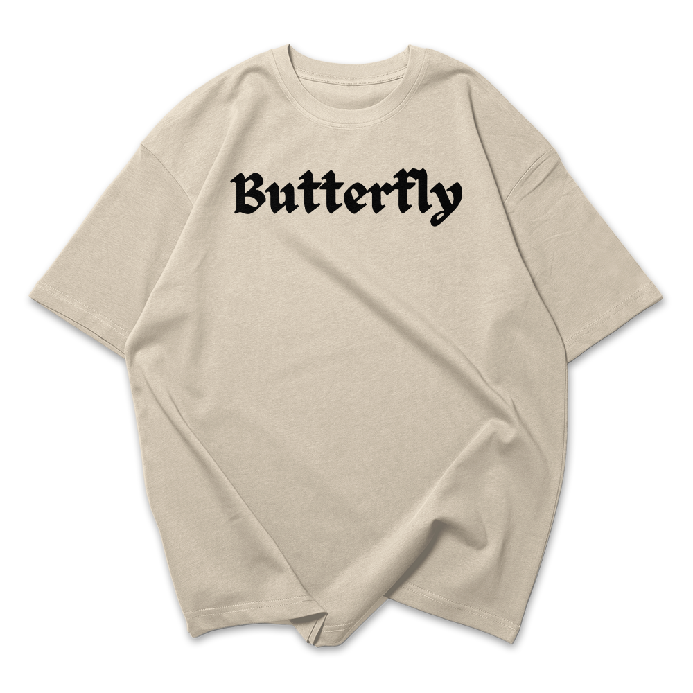 Camiseta Oversized Feminina Butterfly Frase