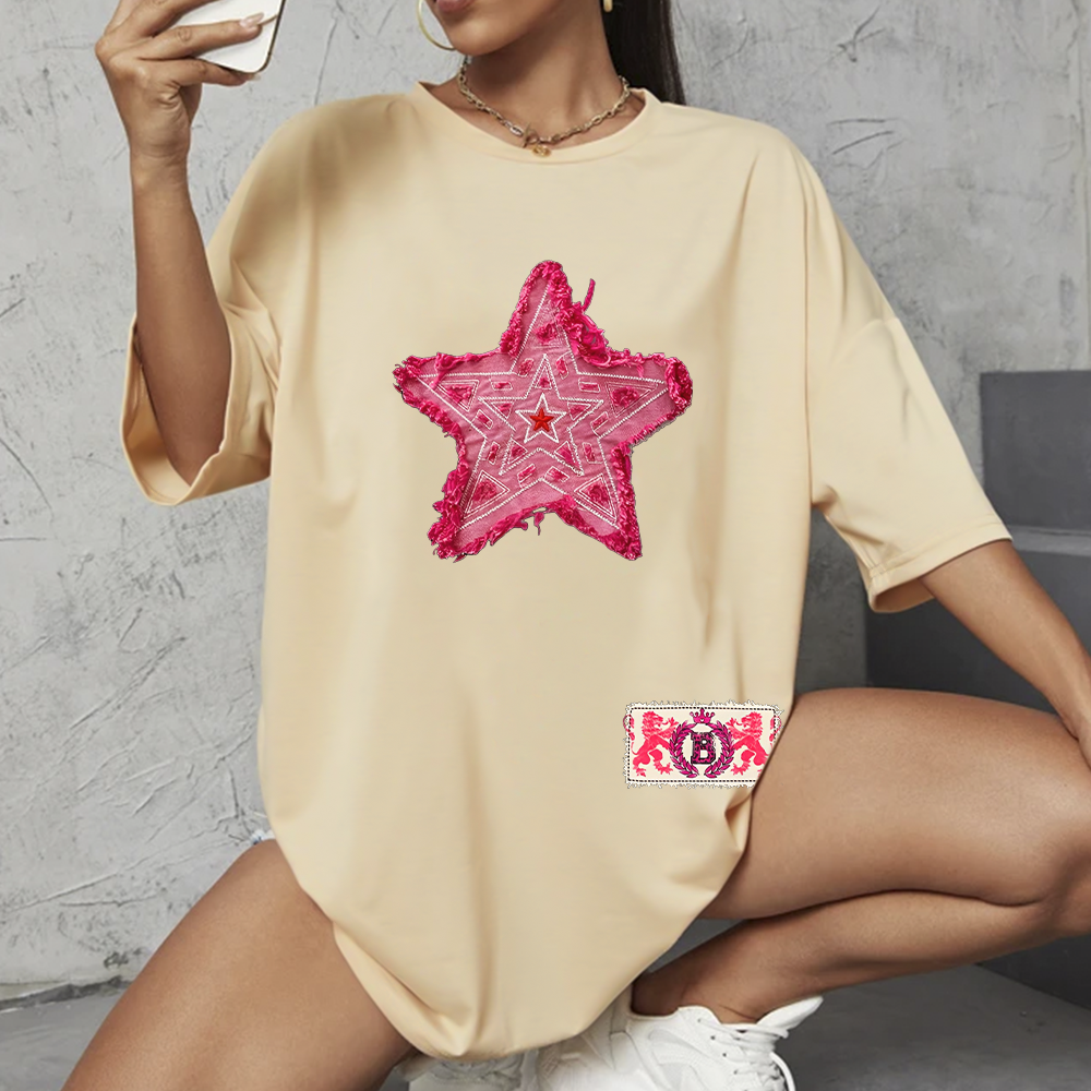 Camiseta Oversized Feminina Estrela