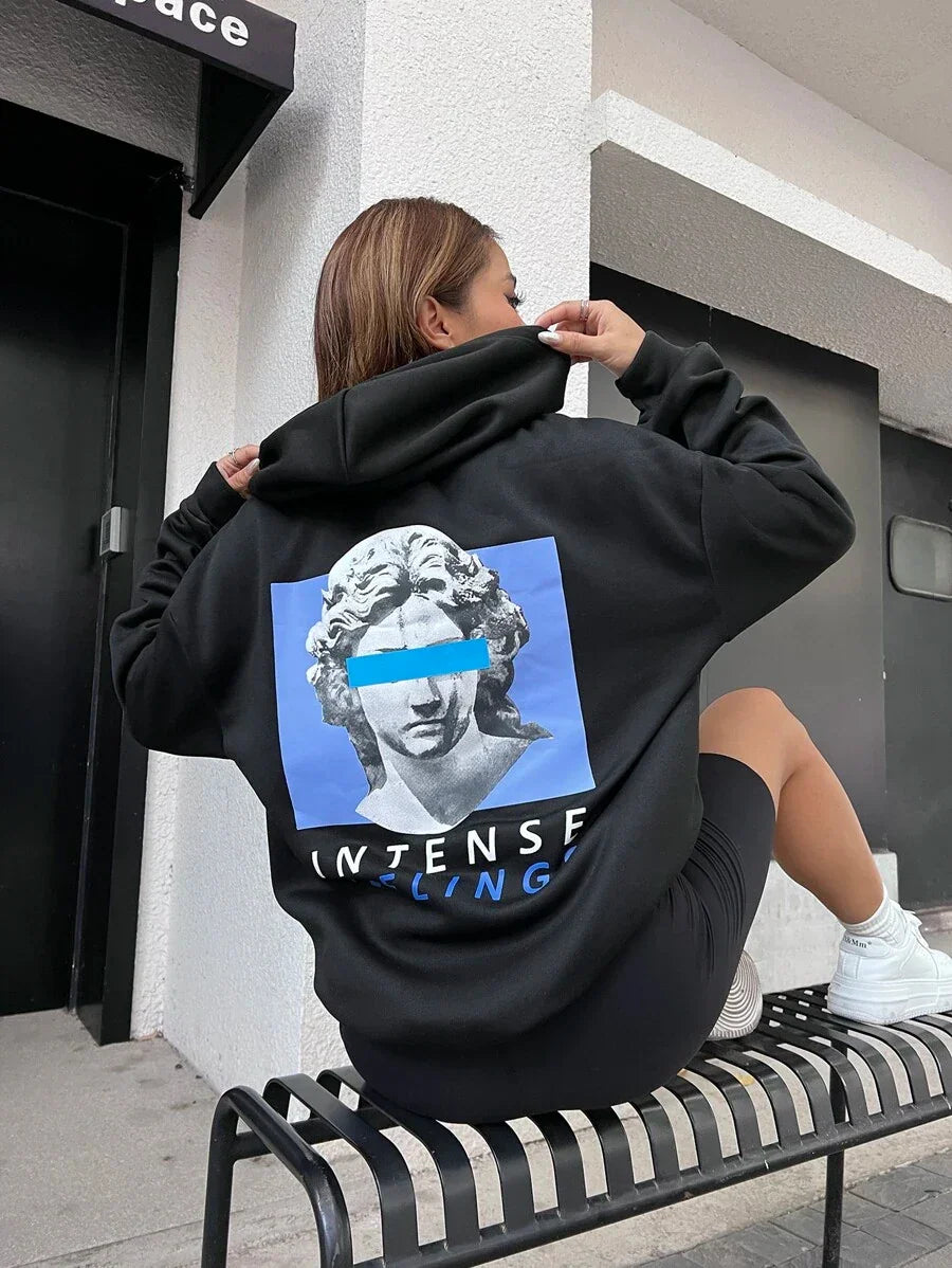 Blusa Moletom Canguru Intense Feelings Blue Unissex