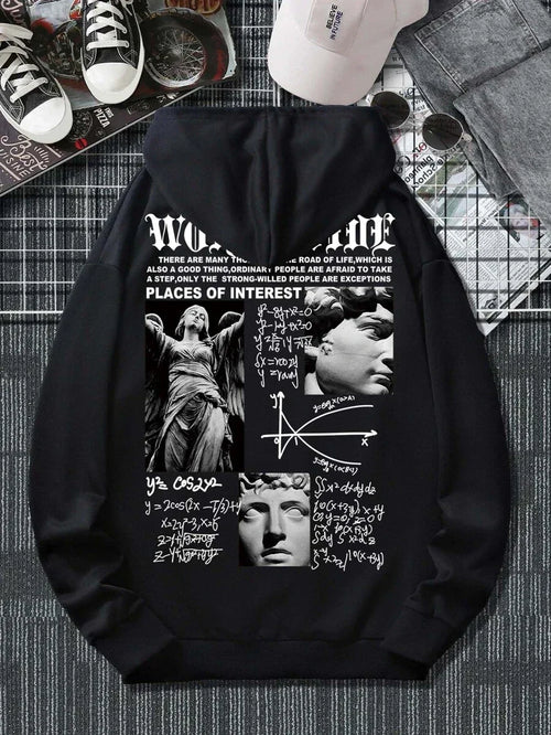 Blusa Moletom Canguru Masculino Worldwide Estatua Filosofia Math