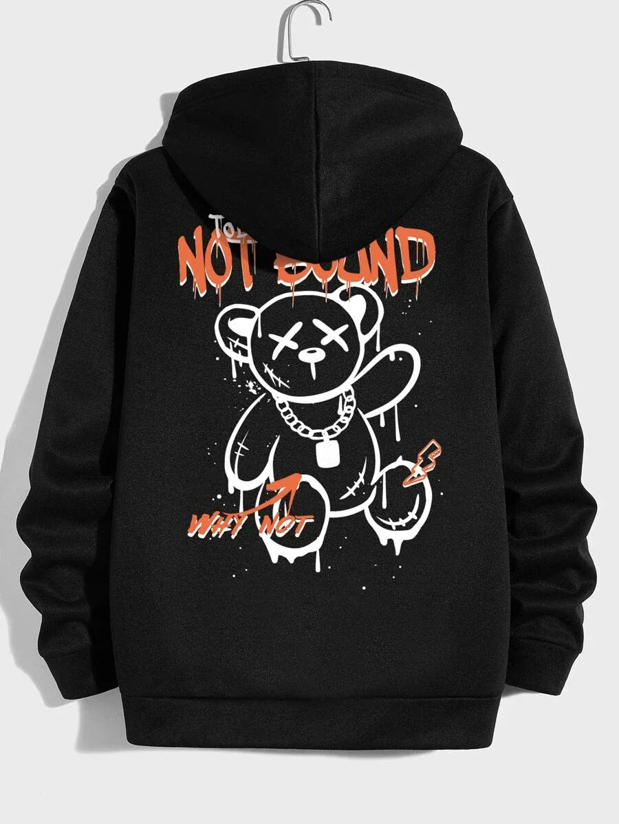 Moletom Masculino Canguru Not Bound Urso Bear