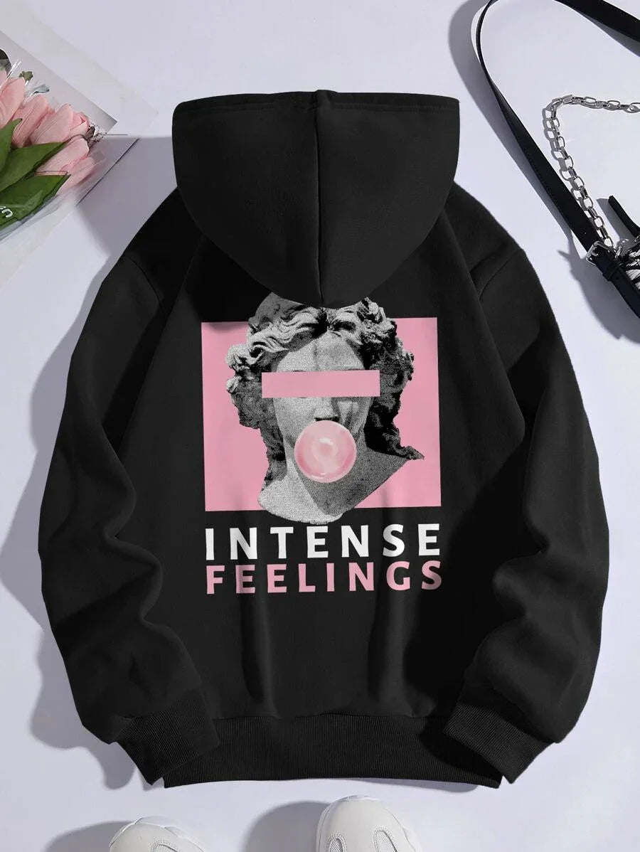 Blusa Moletom Canguru Intense Feelings Rose Feminino