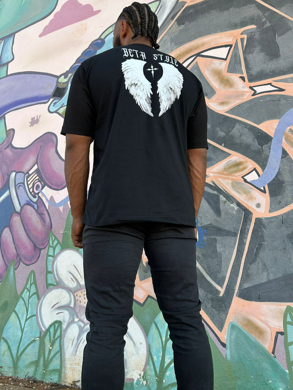 Camiseta Oversized Streetwear Beta Style Asas Angel Wings